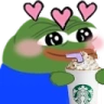 peepoBlushSipHeartsNedeCoffee emote