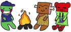 tadsittingverycomfortablearoundacampfirewithhisfriends